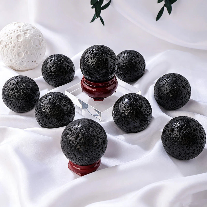 Natural volcanic stone ball