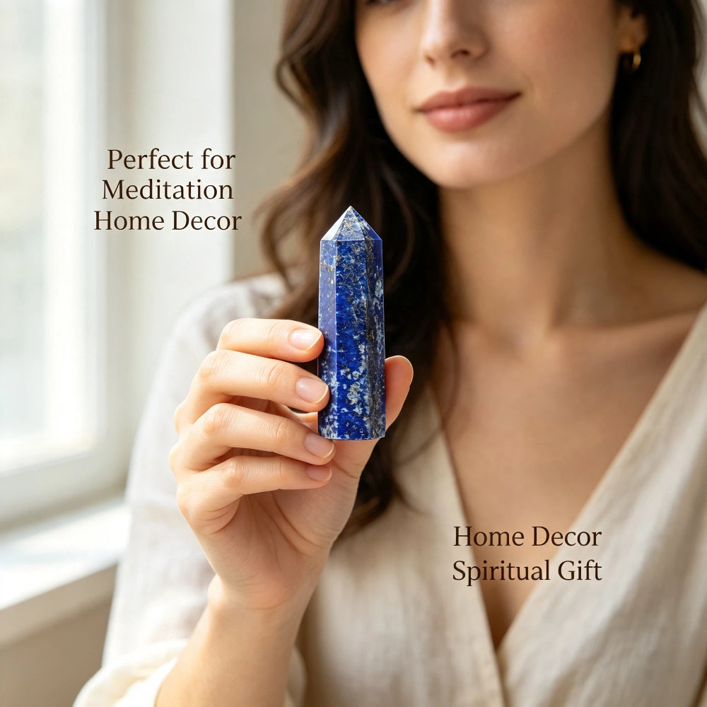 Natural lapis lazuli crystal column