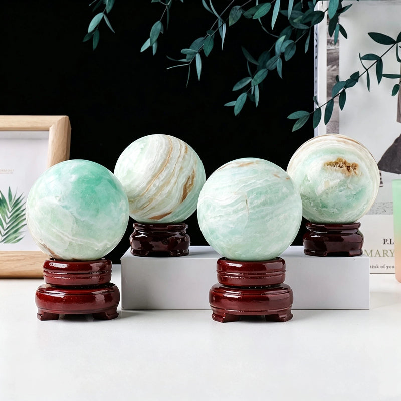 Natural heteroqun ore, Caribbean stone crystal ball, rough stone, mineral standard grinding, home office decoration, energy stone ball ornament