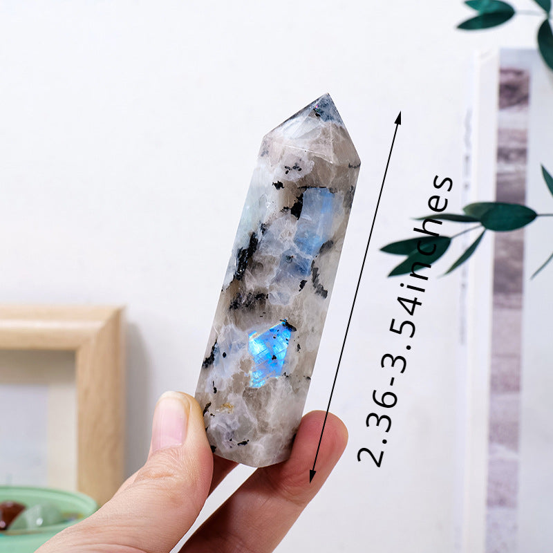 Rainbow moonstone single pointed pillar