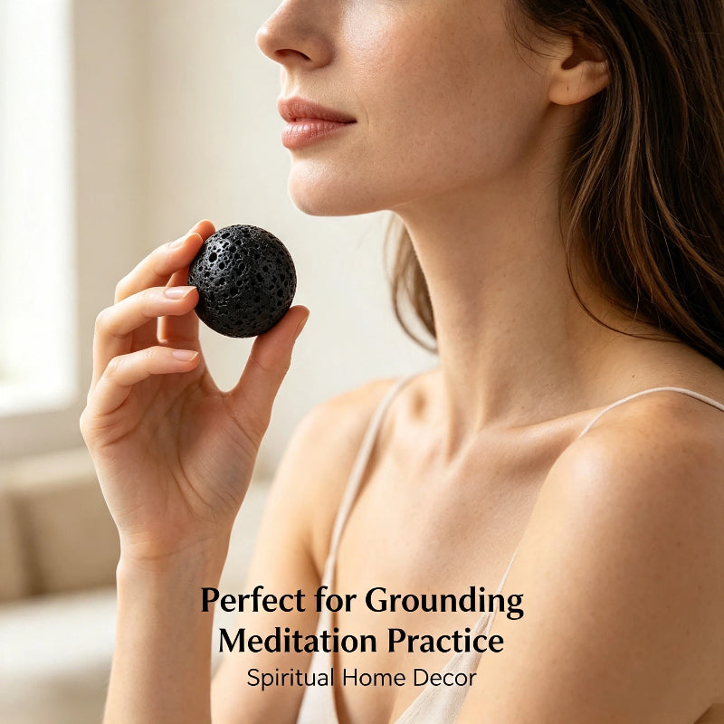 Natural volcanic stone ball