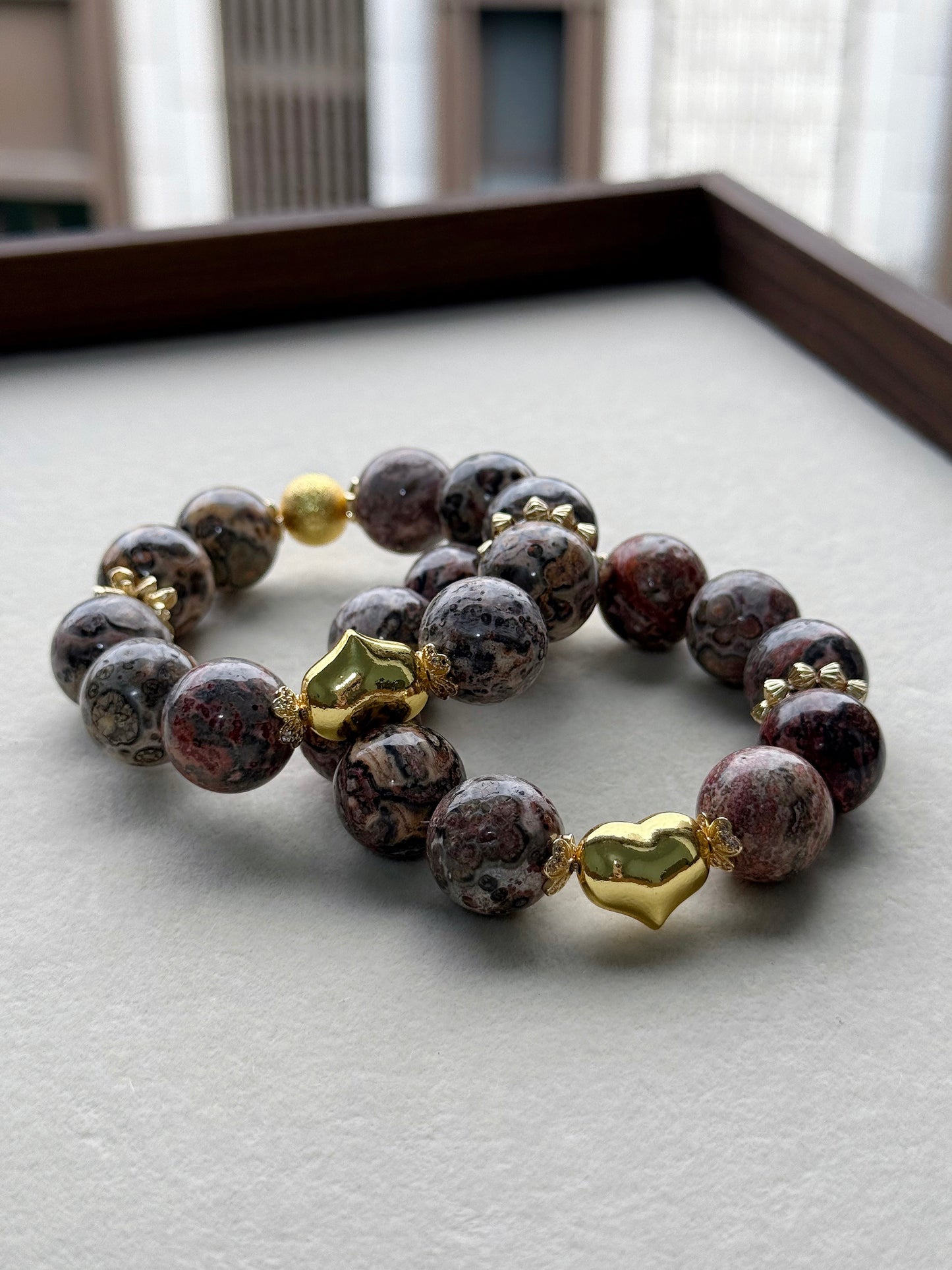 Leopard skin jasper original design bracelet