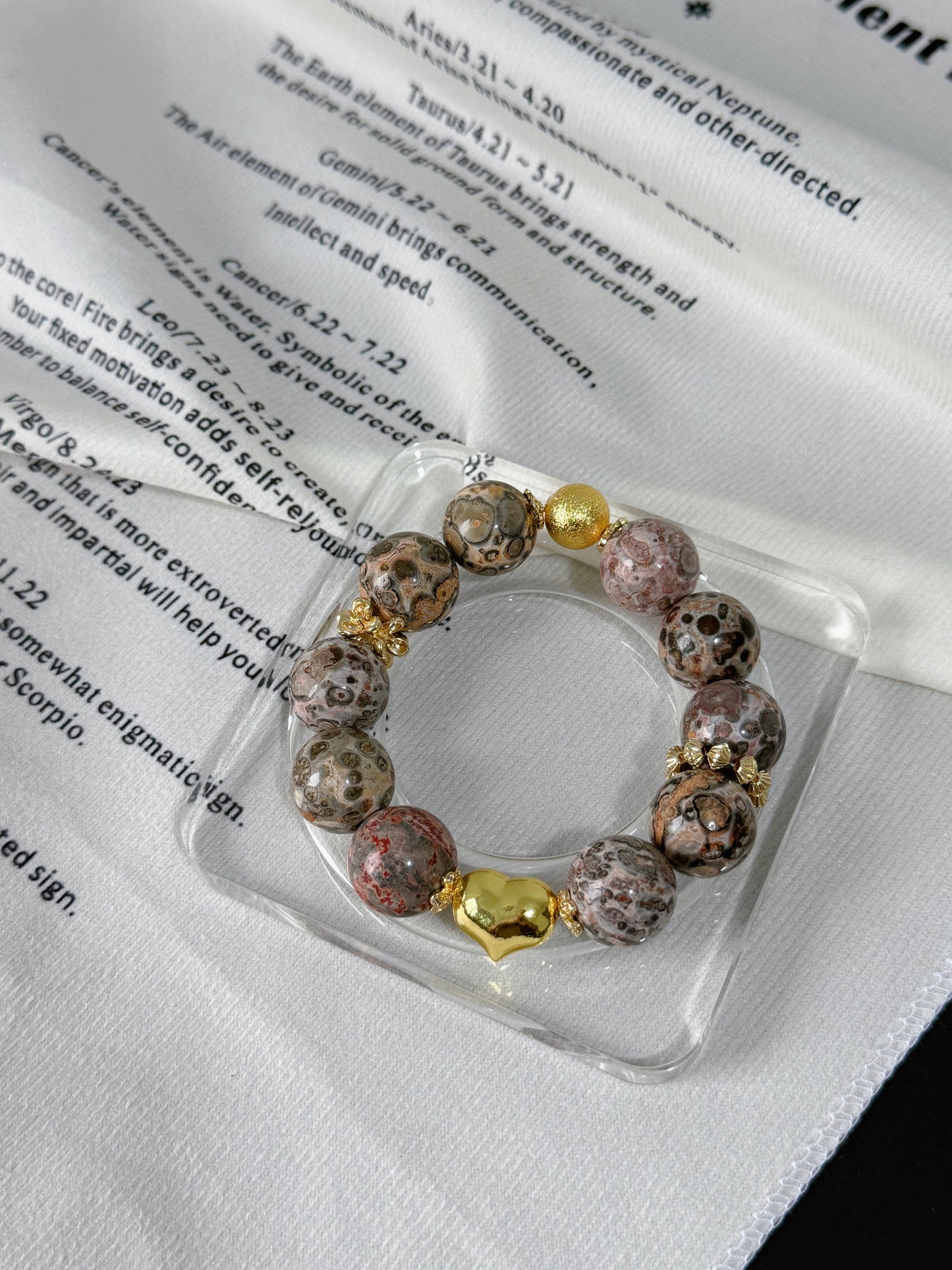 Leopard skin jasper original design bracelet