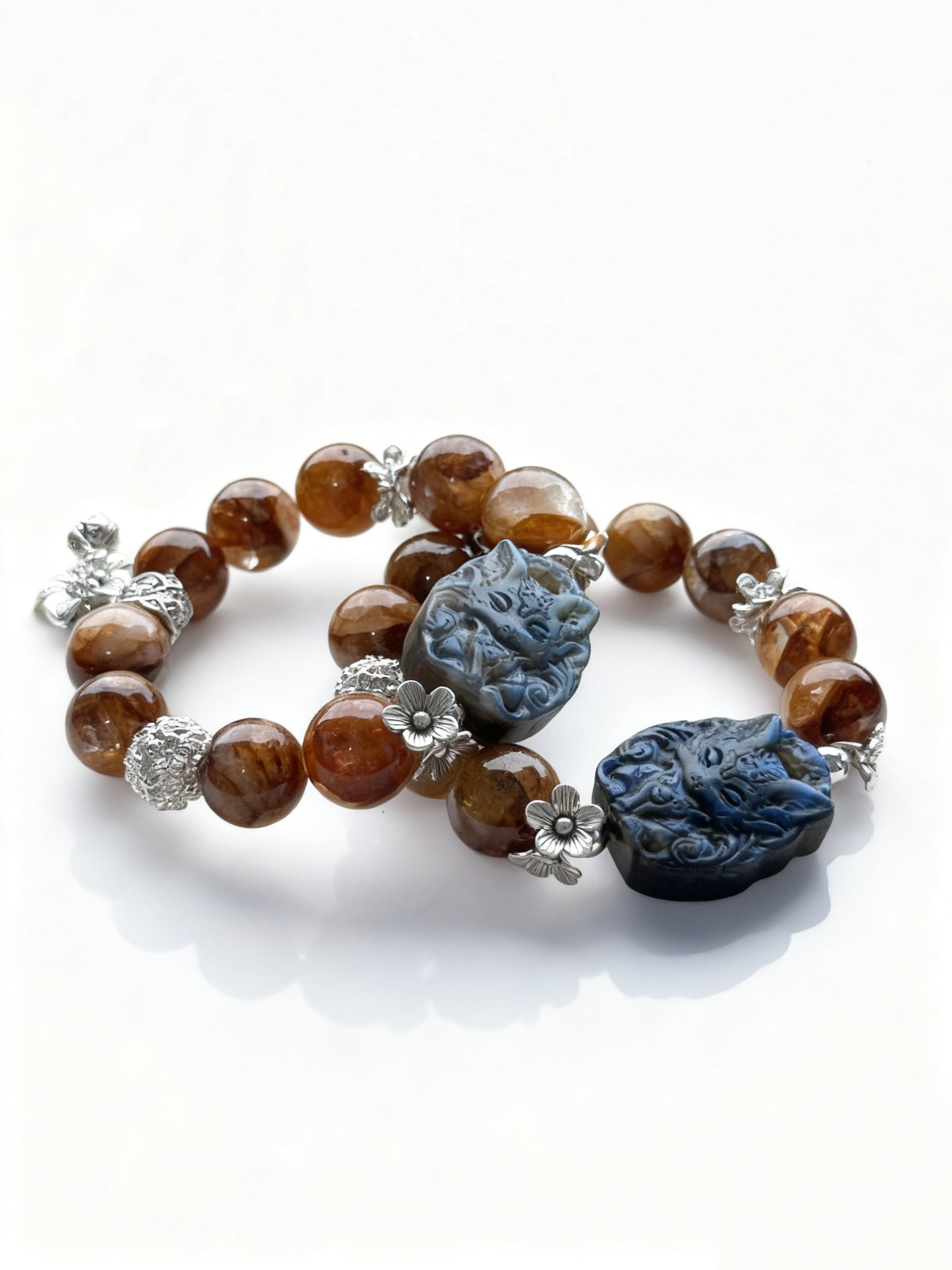 Golden healer & labradorite fox original design bracelet