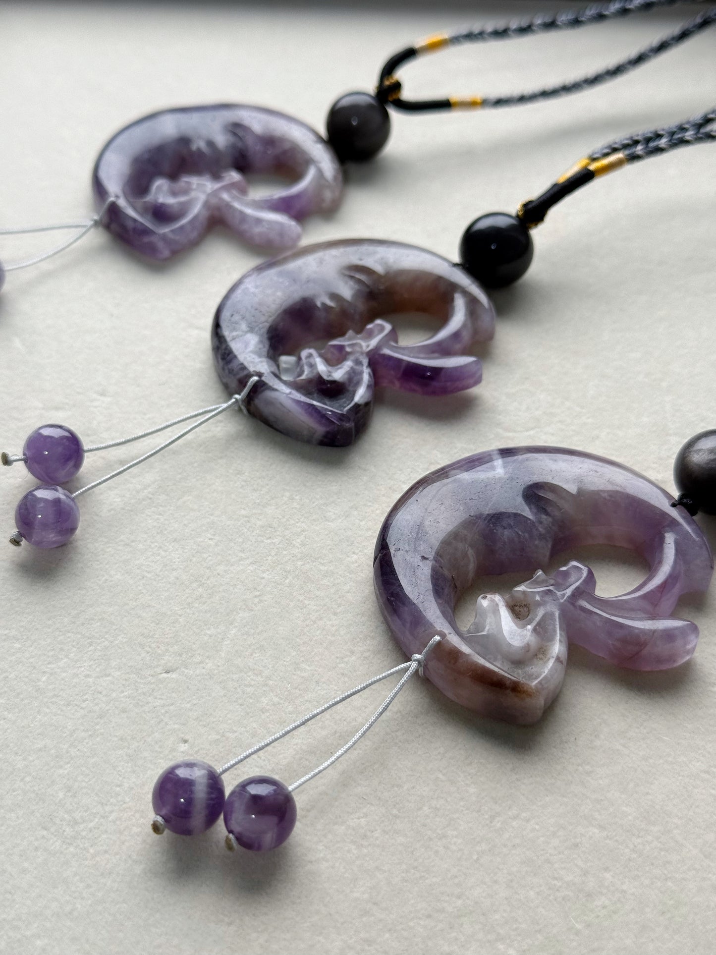 Dream amethyst moon fairy  necklace (adjustable size)