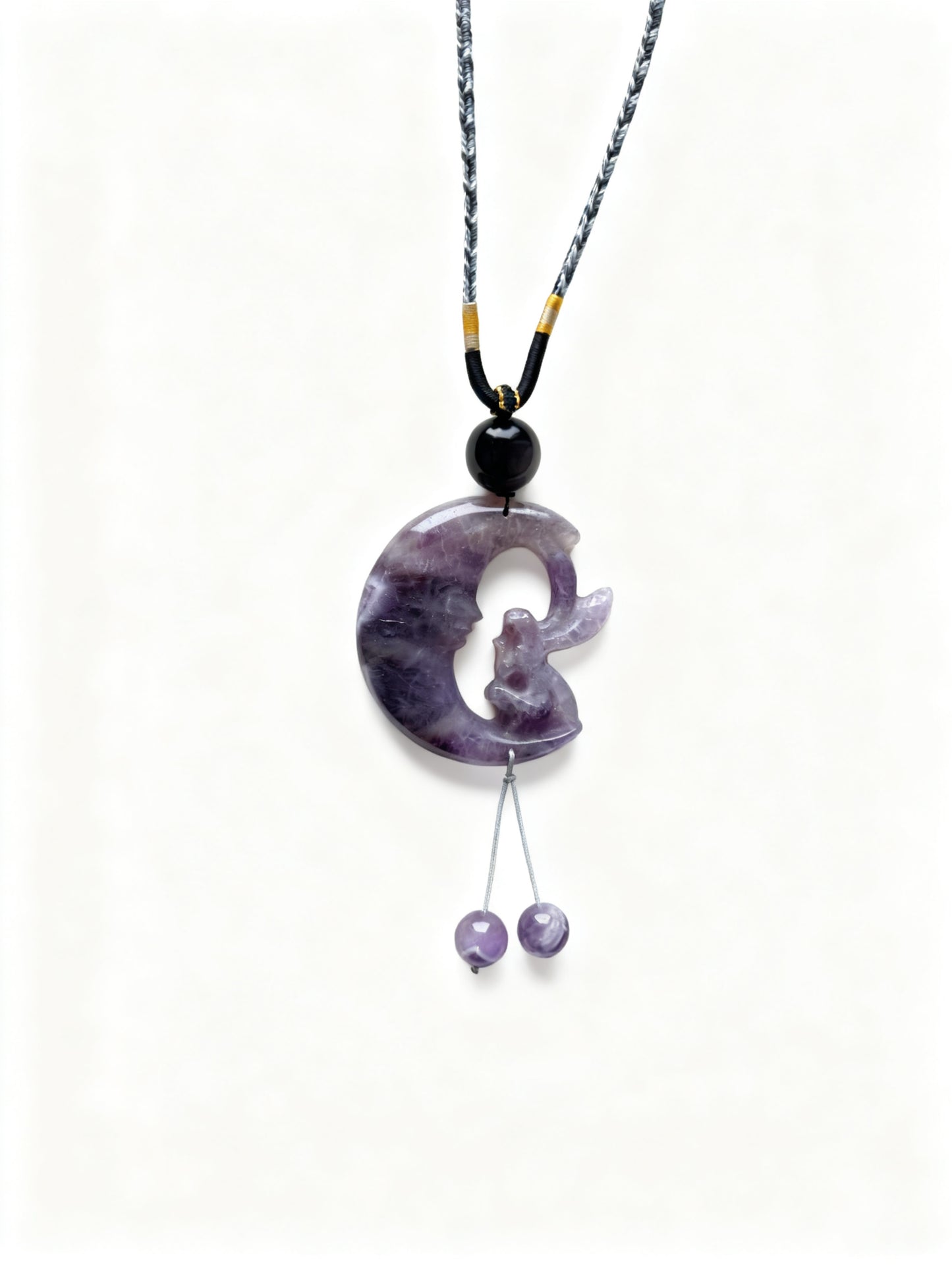Dream amethyst moon fairy  necklace (adjustable size)