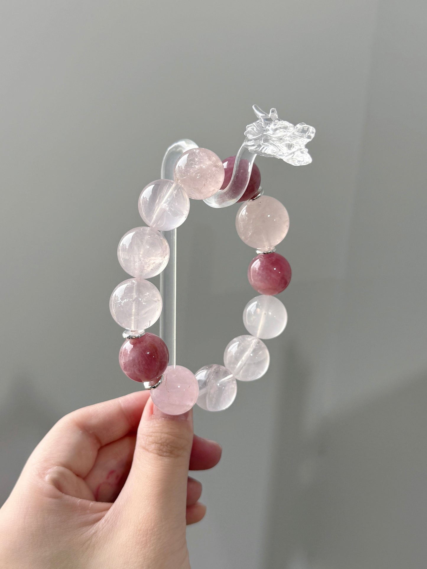 Rose quartz original design bracelet Chunky beads