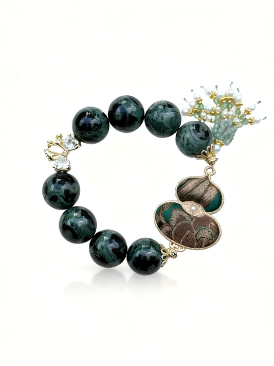 Kambaba jasper original design bracelet Chunky beads