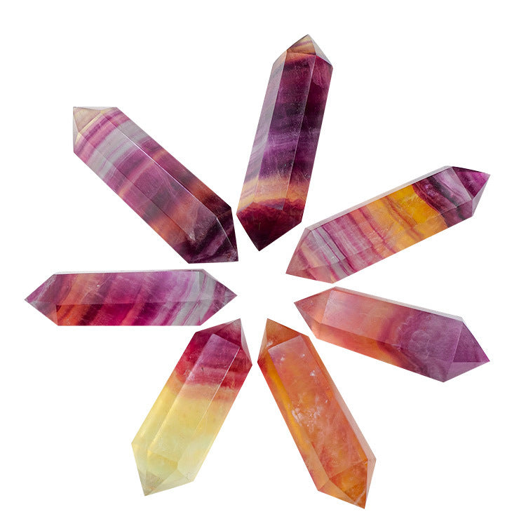 Candy-colored fluorite double-pointed colorful fluorite