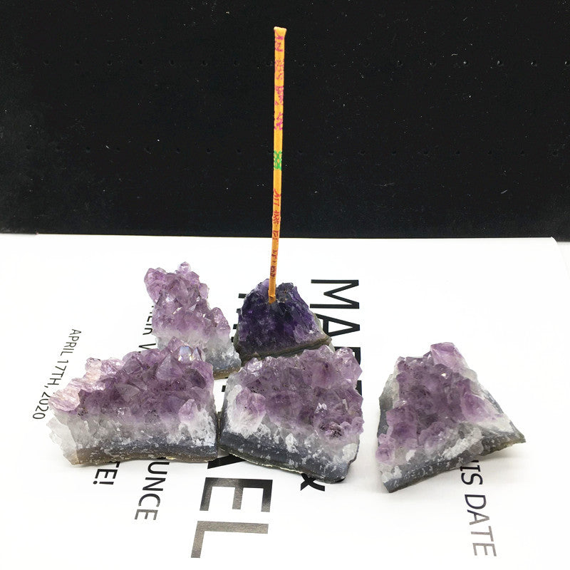 Natural Amethyst Cluster Incense Holder