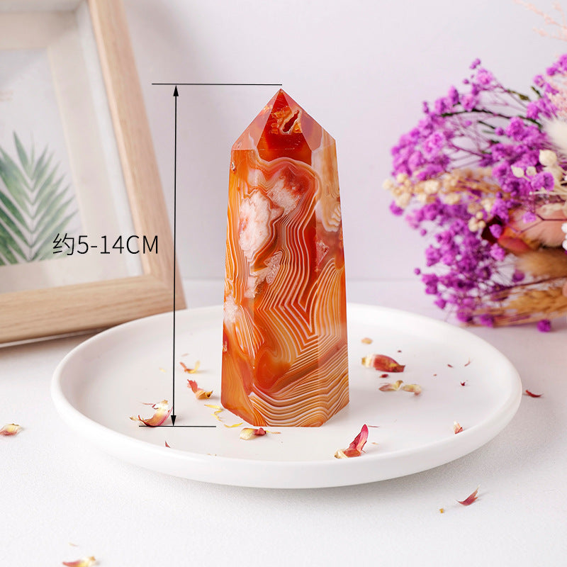 Natural crystal agate column