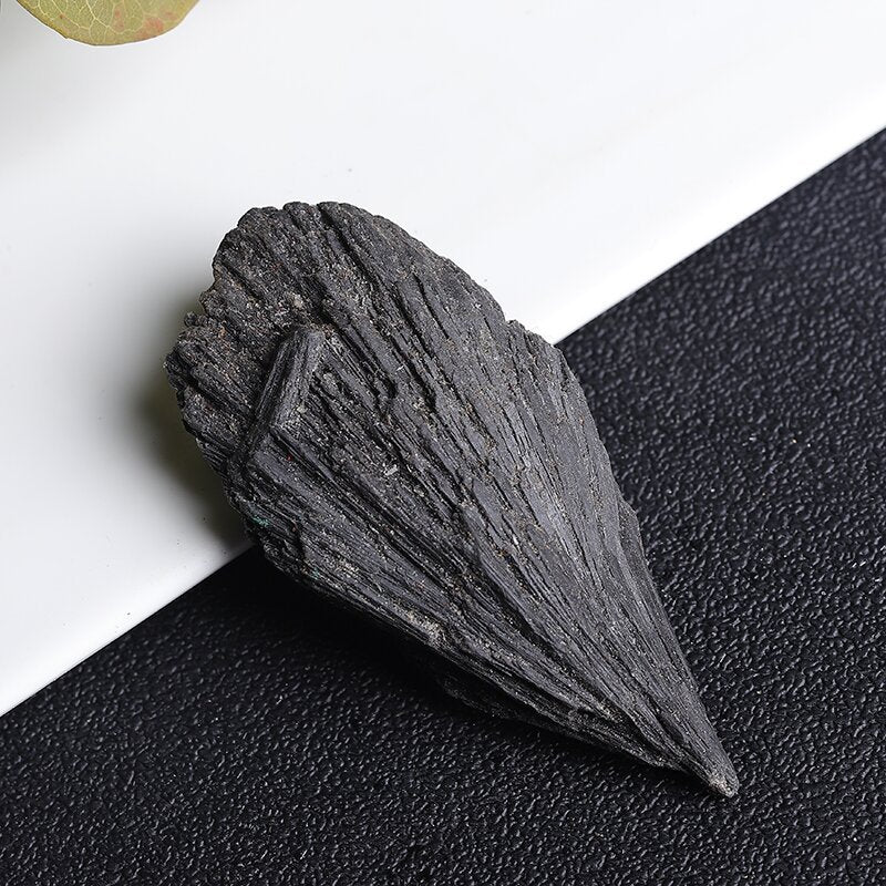 Natural black tourmaline feathers