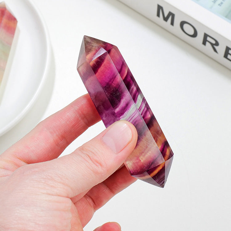 Candy-colored fluorite double-pointed colorful fluorite