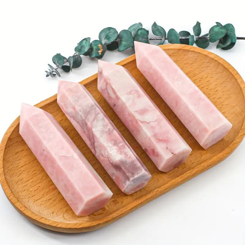 Natural powder Opal crystal hexagonal prism