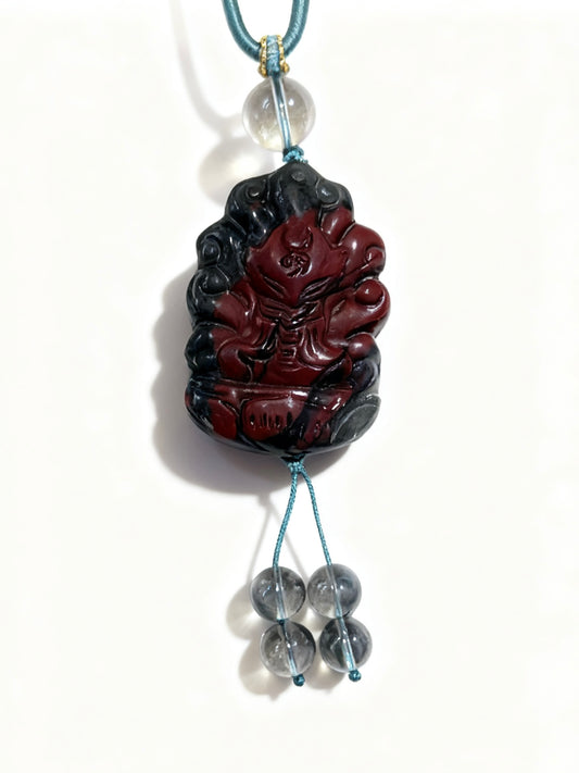 Bloodstone fox adjustable necklace