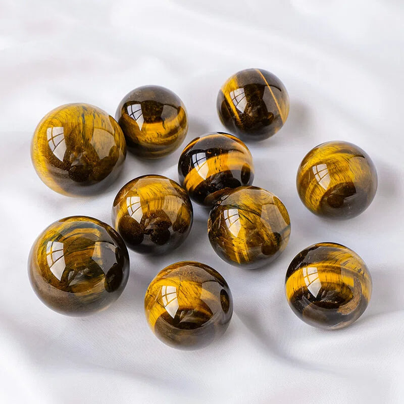 Natural yellow tiger's eye crystal ball