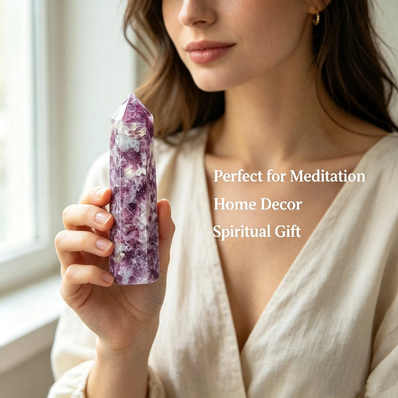 Natural lilac hexagonal crystal column