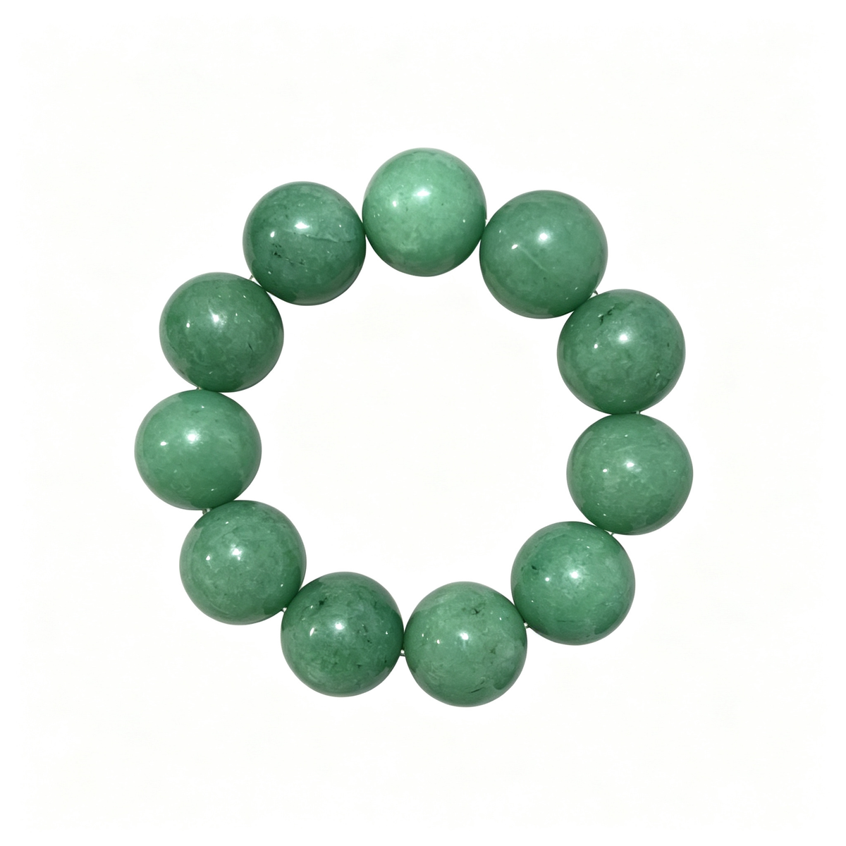 20mm Green Aventurine Natural Crystal Stretch Bracelet Unisex 2 Size Options
