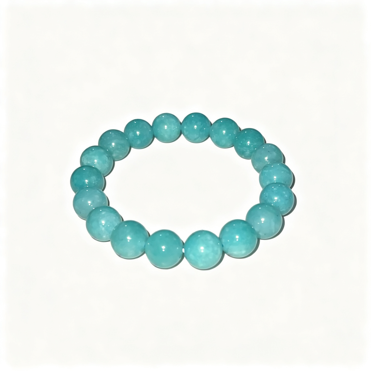 11mm Amazonite Natural Crystal Stretch Bracelet Unisex 2 Size Options