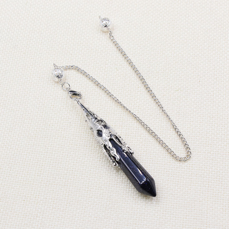 Rock crystal hexagonal column pendulum pendant