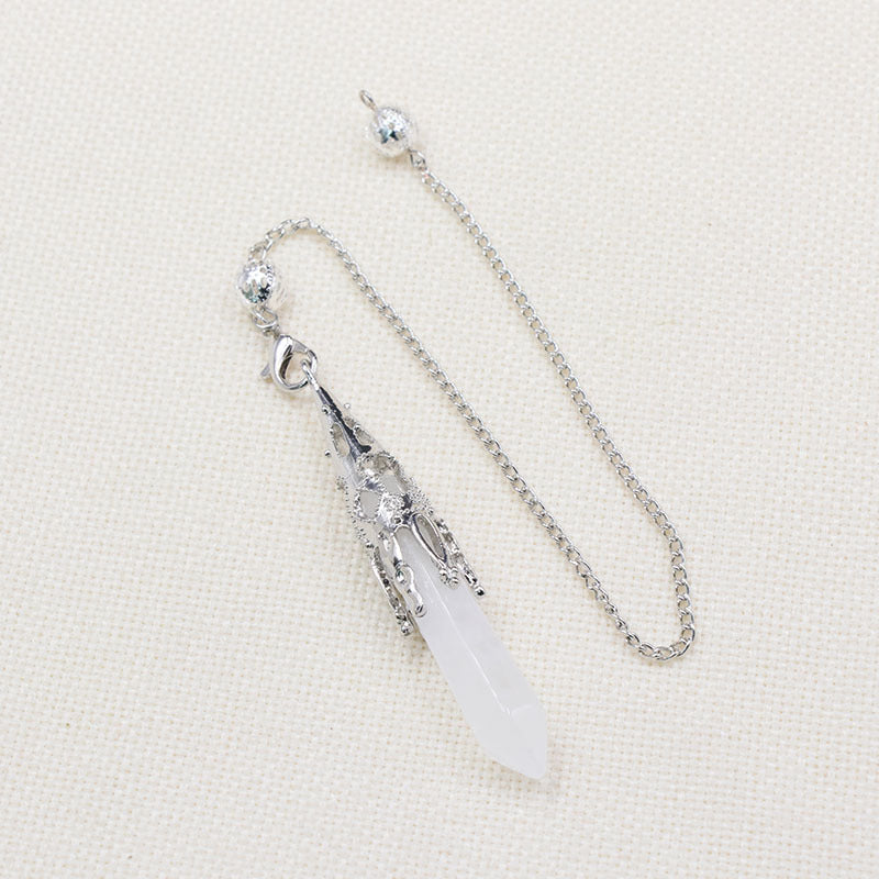 Rock crystal hexagonal column pendulum pendant