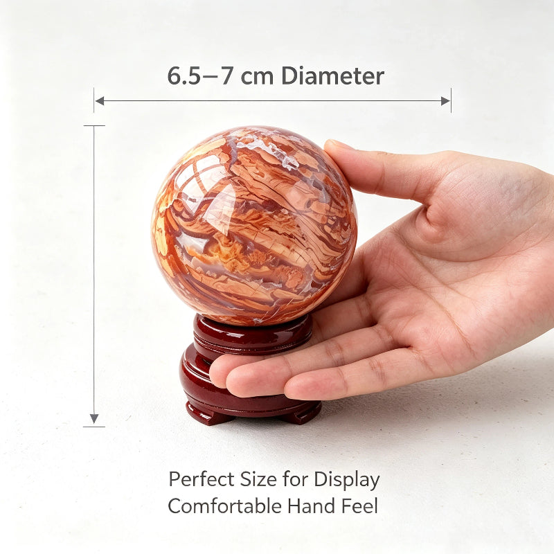 Natural pink agate crystal ball