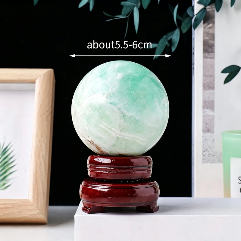 Natural heteroqun ore, Caribbean stone crystal ball, rough stone, mineral standard grinding, home office decoration, energy stone ball ornament