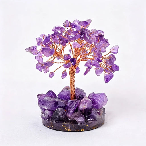 Natural crystal rough stone gravel fortune tree
