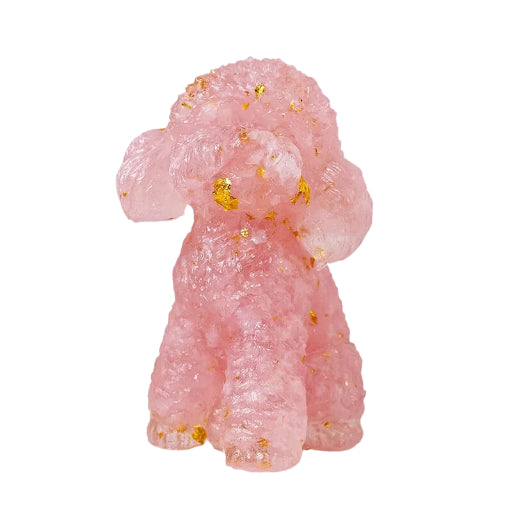 Natural Crystal Gravel Epoxy Teddy Dog
