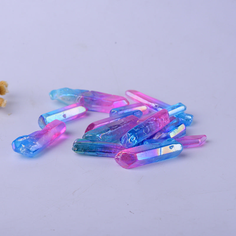 Natural crystal aura multi-color crystal column