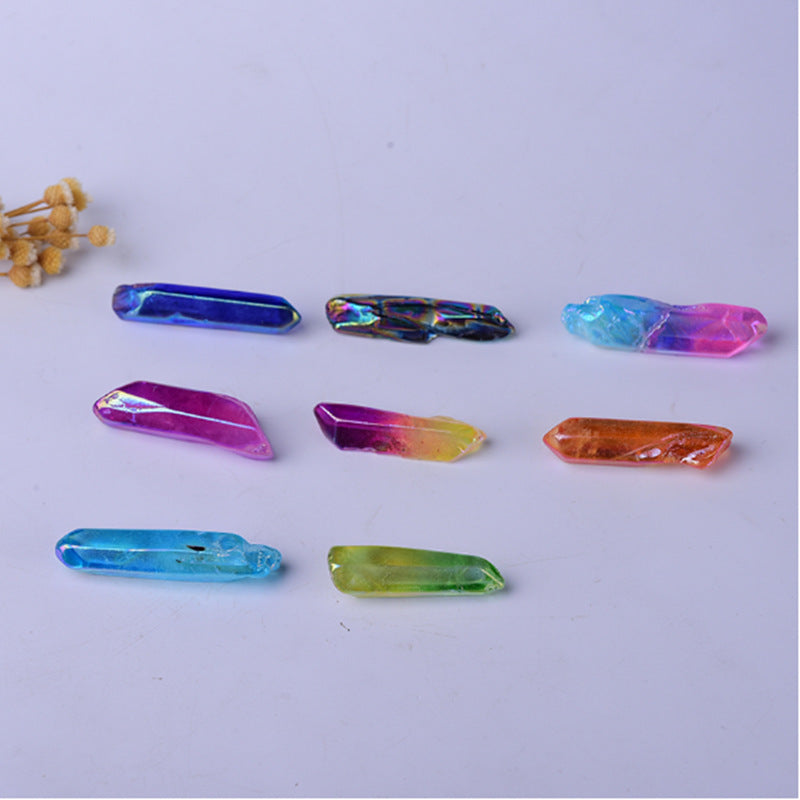 Natural crystal aura multi-color crystal column