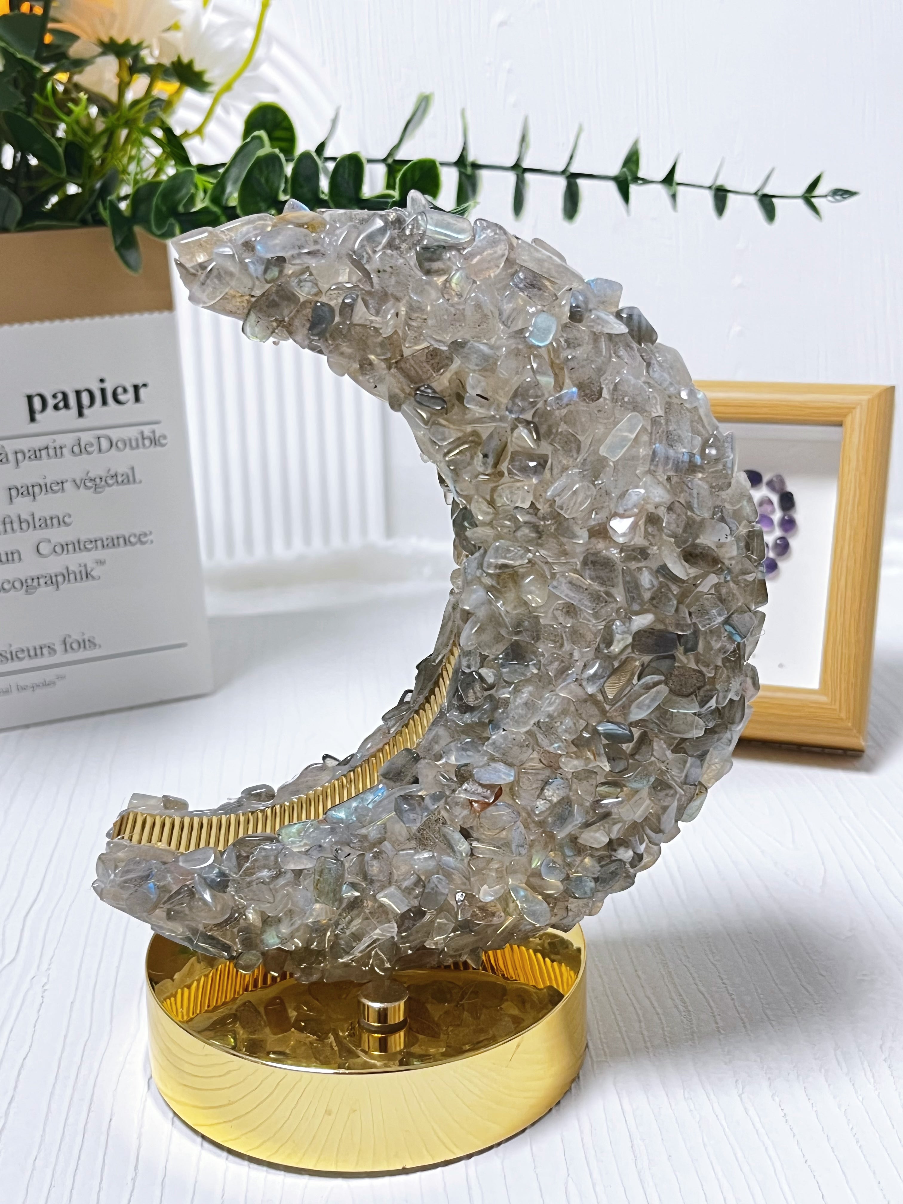 Natural Crystal Chips Night Light (3 Adjustable color modes )6'5 inches talll