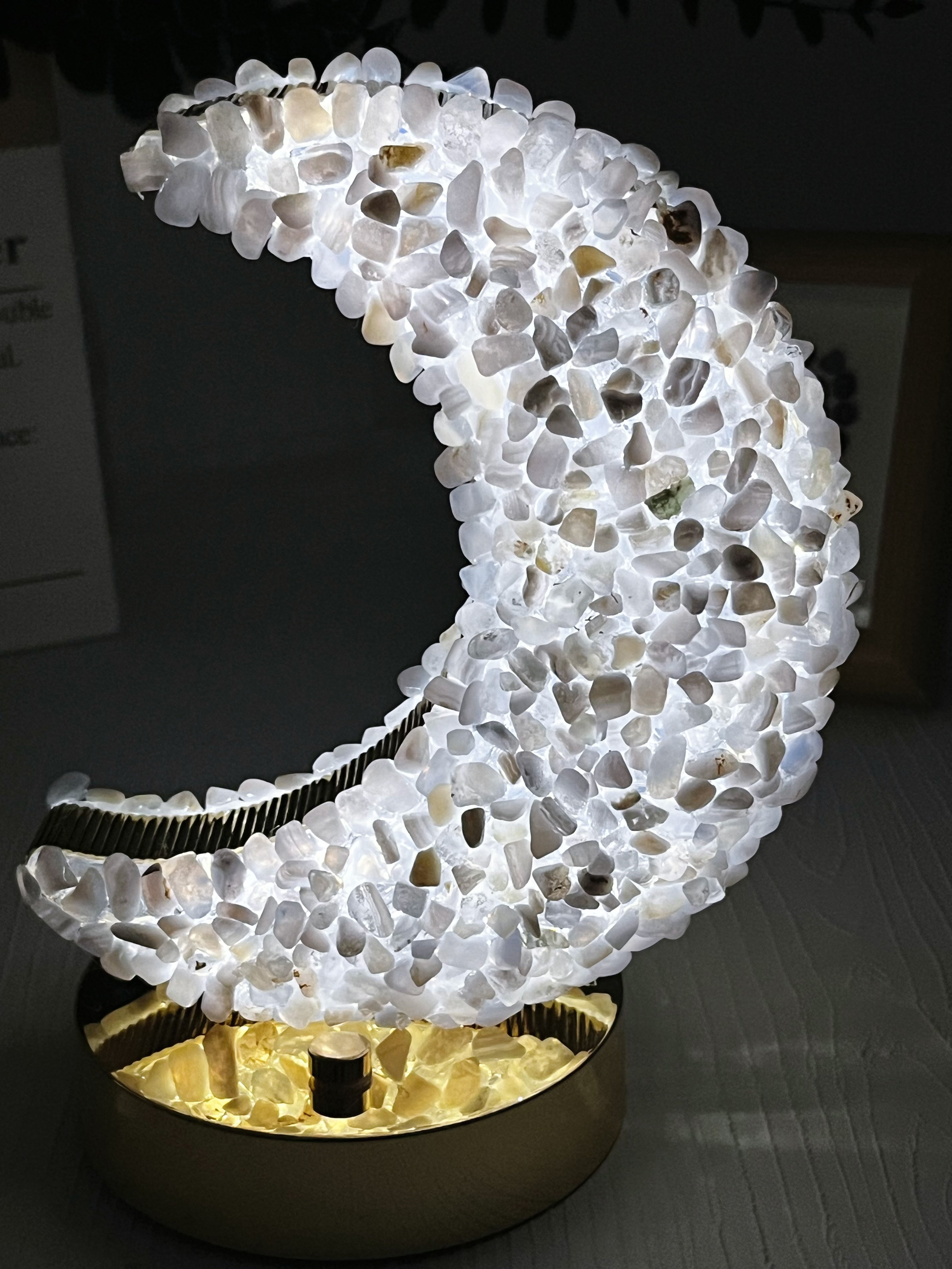 Natural Crystal Chips Night Light (3 Adjustable color modes )6'5 inches talll