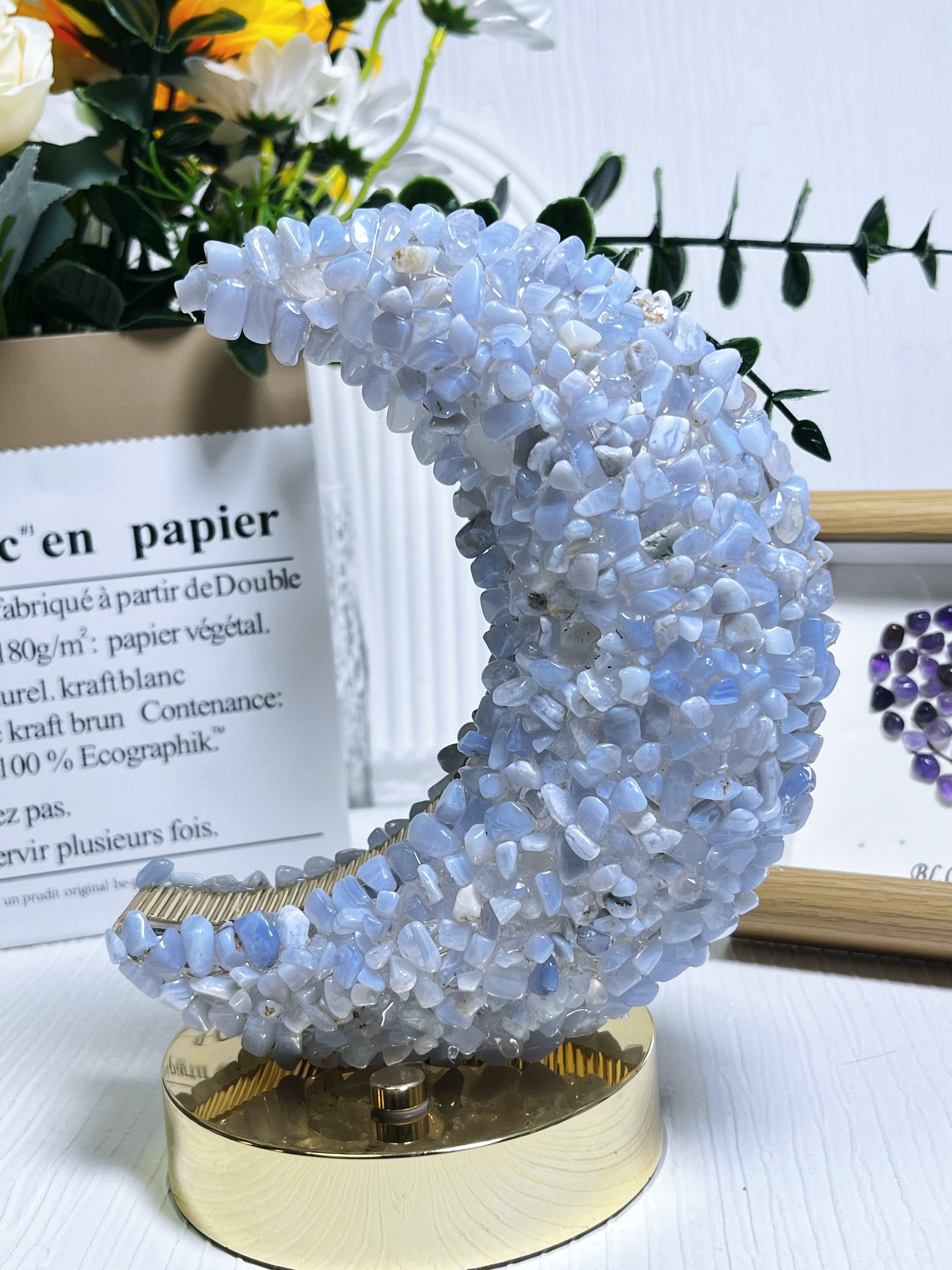 Natural Crystal Chips Night Light (3 Adjustable color modes )6'5 inches talll