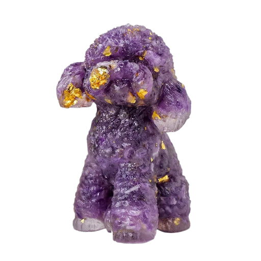 Natural Crystal Gravel Epoxy Teddy Dog