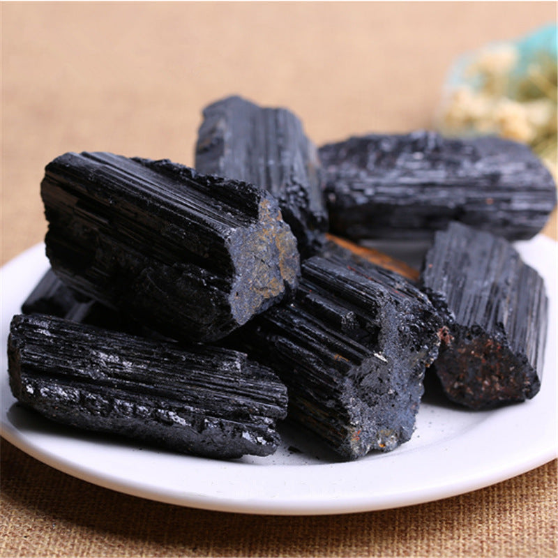 Natural crystal black tourmaline stone