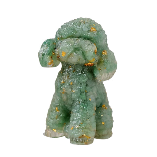 Natural Crystal Gravel Epoxy Teddy Dog
