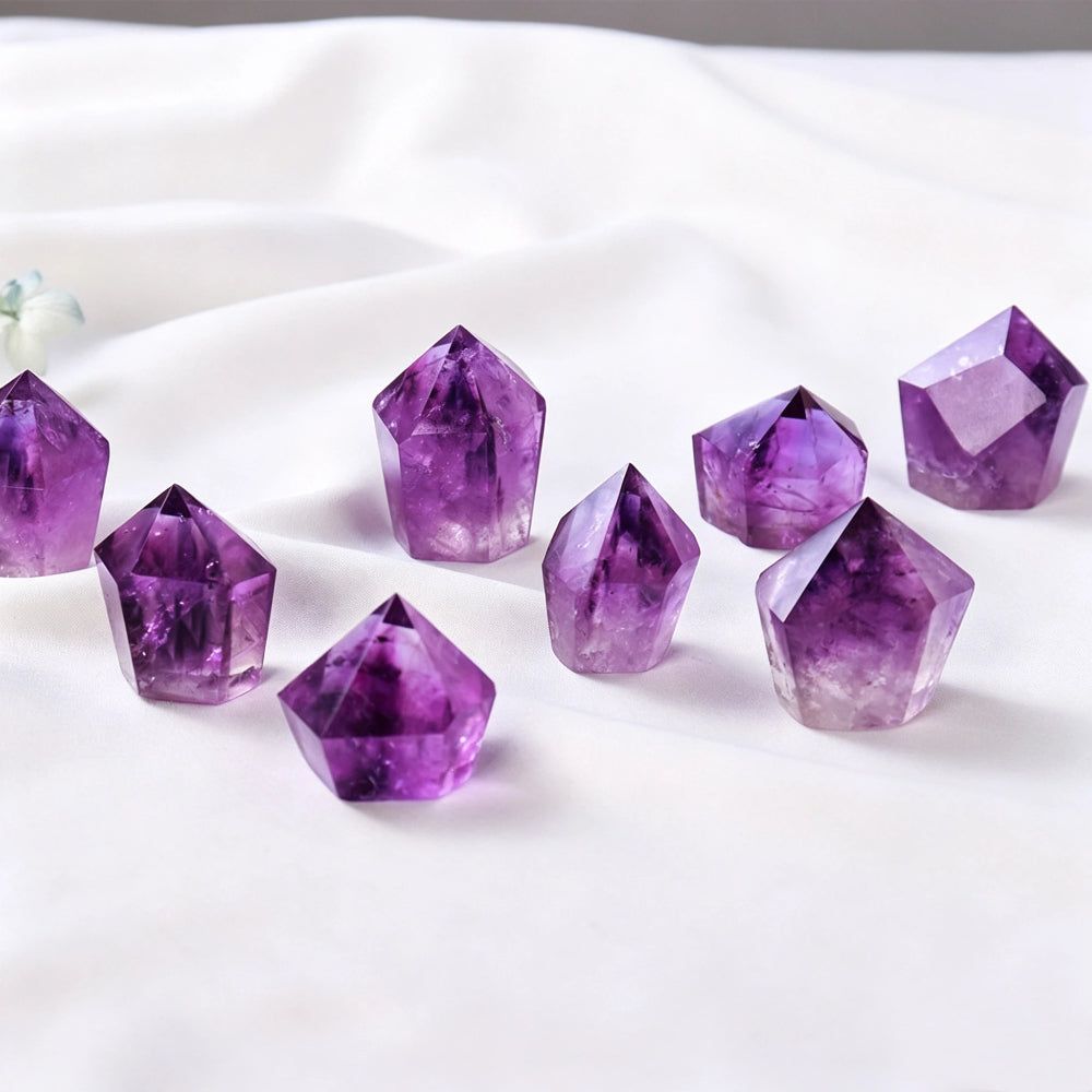 Natural Brazilian amethyst single pointed column