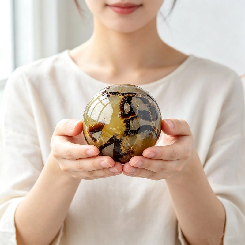 Natural tortoise stone spherical ornament mineral crystal jewelry