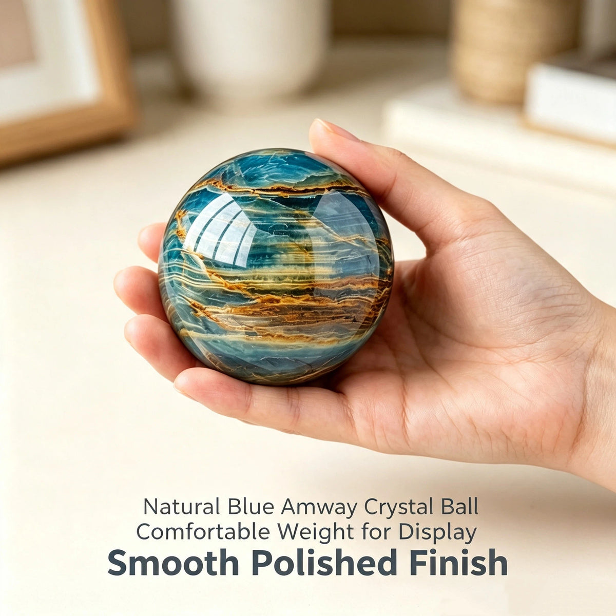 Natural Blue Amway Crystal Ball