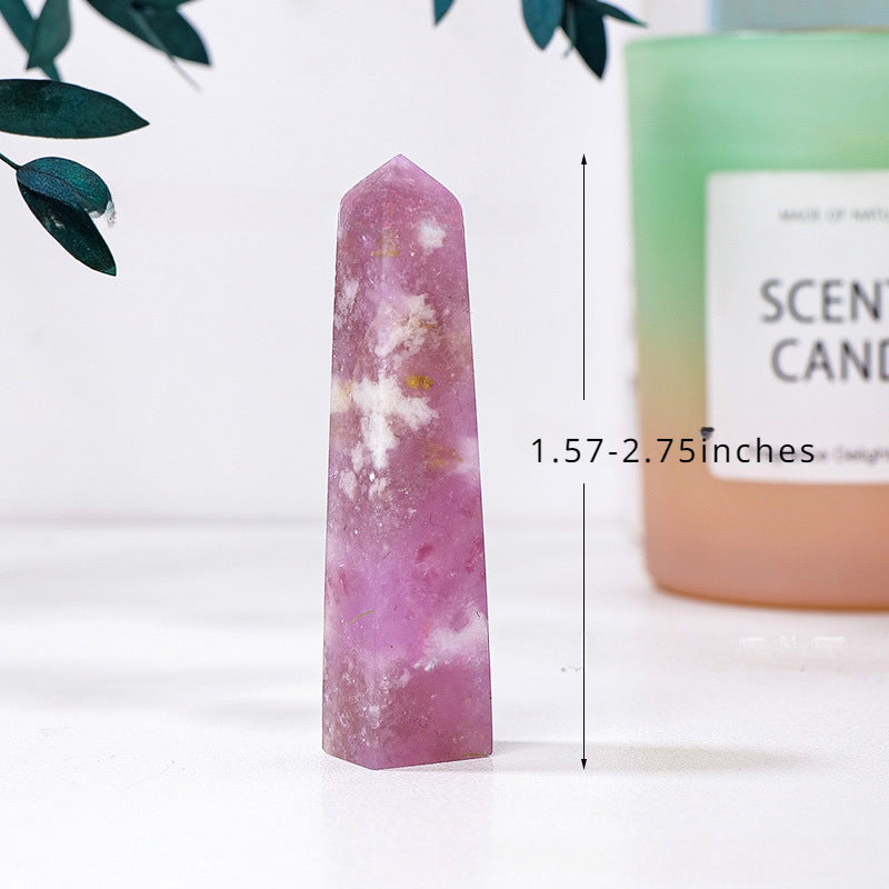Pink green tourmaline four sided pillar