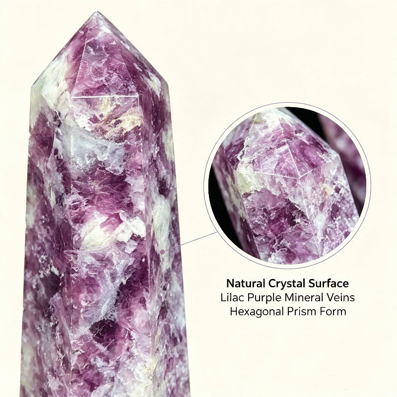 Natural lilac hexagonal crystal column