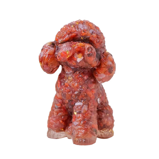 Natural Crystal Gravel Epoxy Teddy Dog