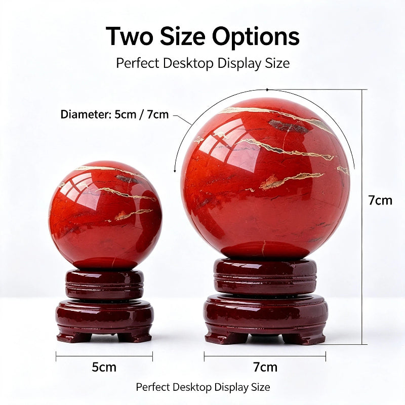 Natural red jasper crystal ball
