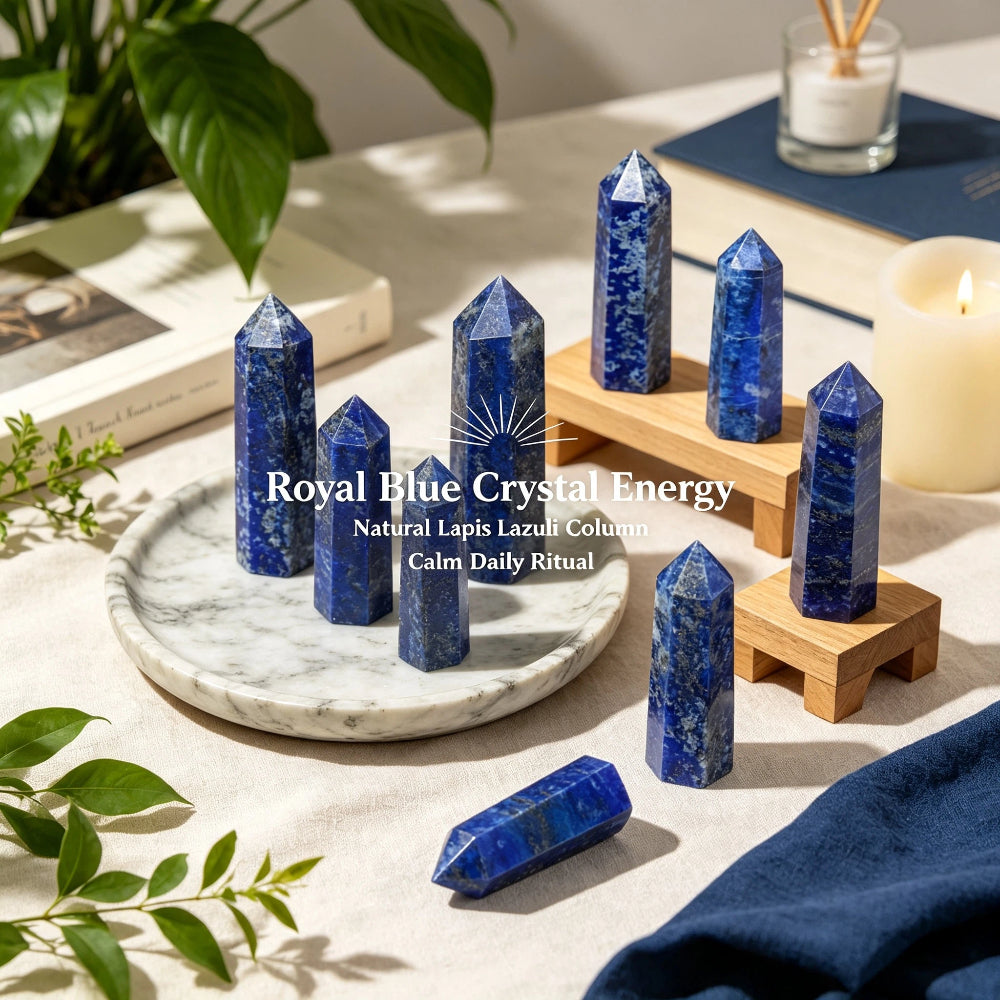 Natural lapis lazuli crystal column