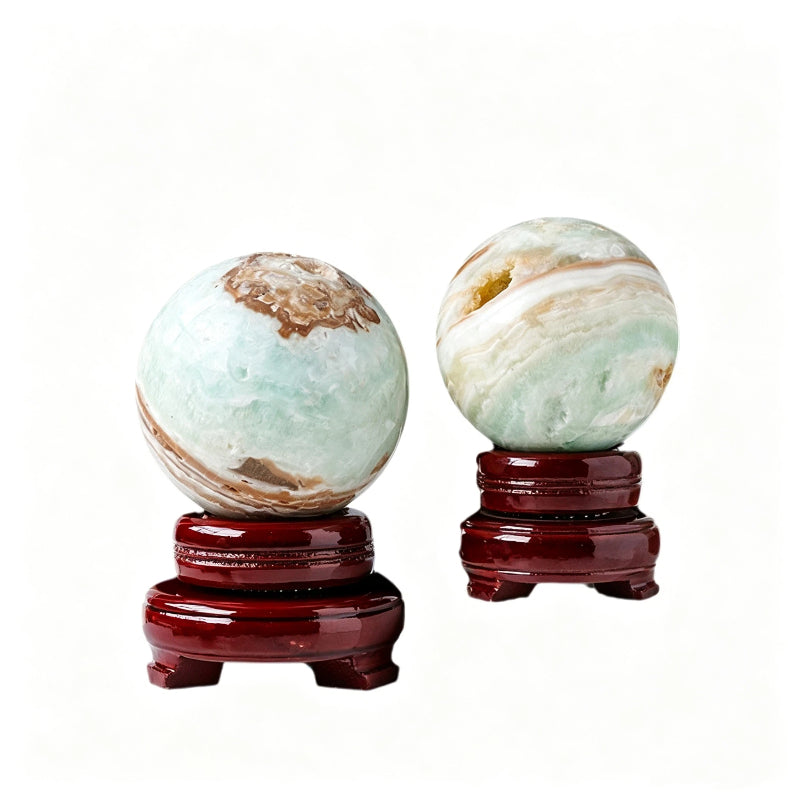 Natural heteroqun ore, Caribbean stone crystal ball, rough stone, mineral standard grinding, home office decoration, energy stone ball ornament