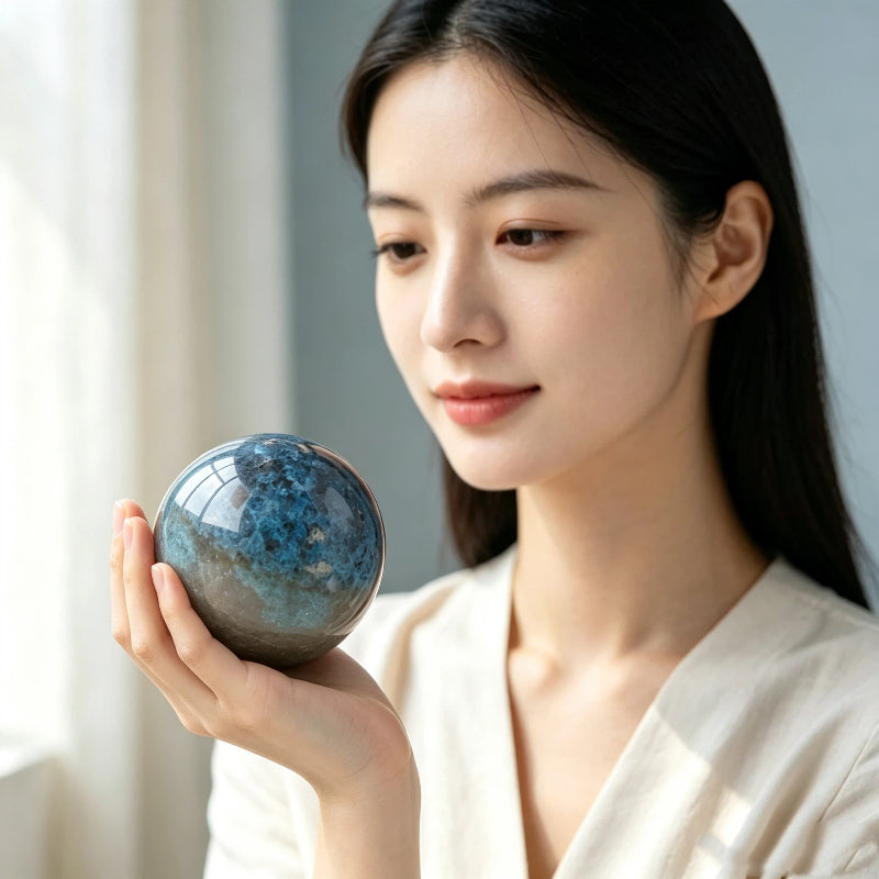 Natural boehmite crystal ball