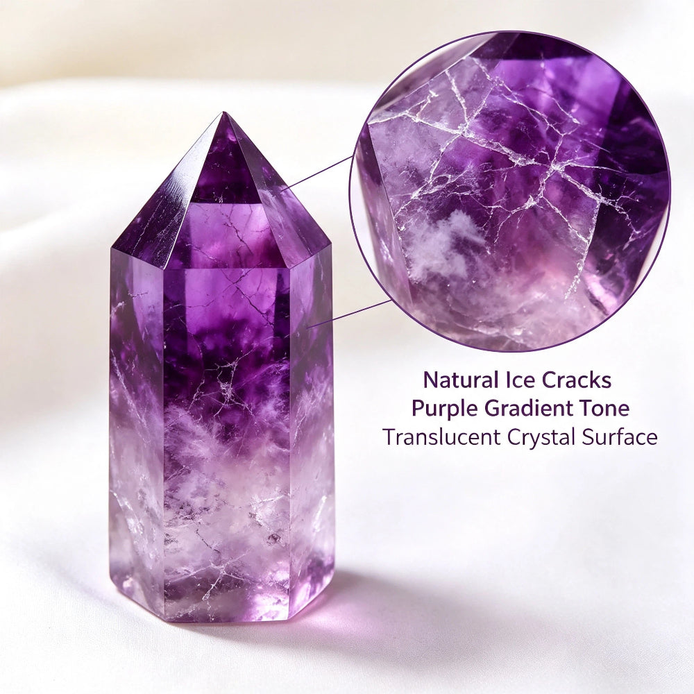 Natural Brazilian amethyst single pointed column