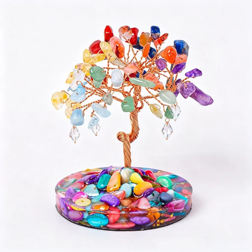 Natural crystal rough stone gravel fortune tree