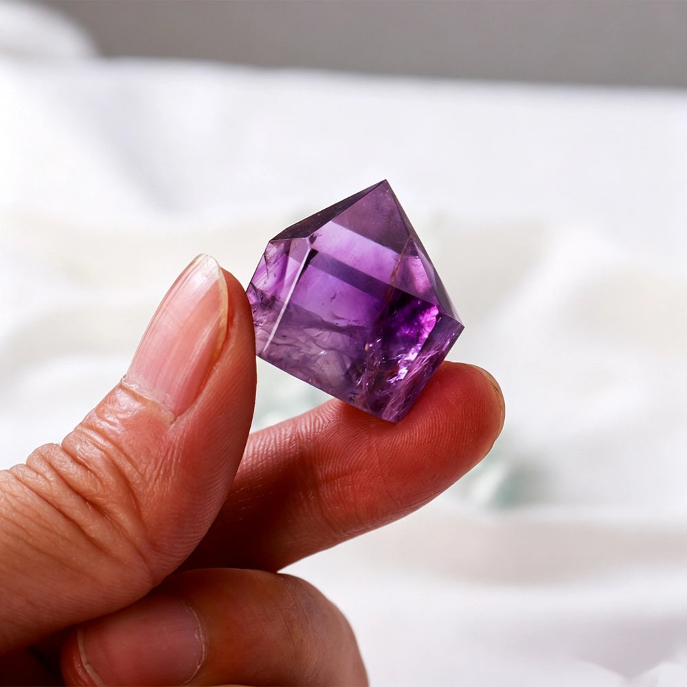 Natural Brazilian amethyst single pointed column
